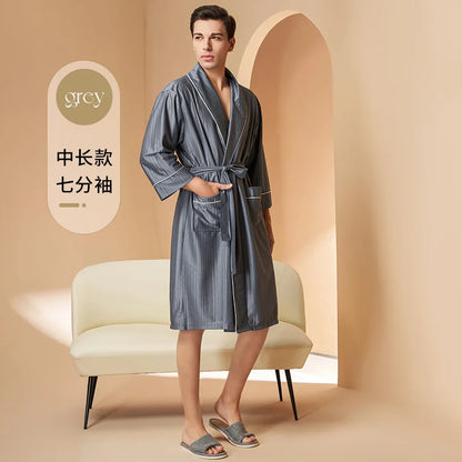 Peignoir kimono unisexe satin