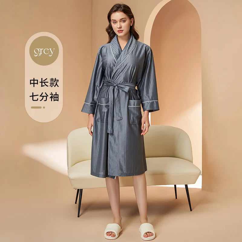 Peignoir kimono unisexe satin