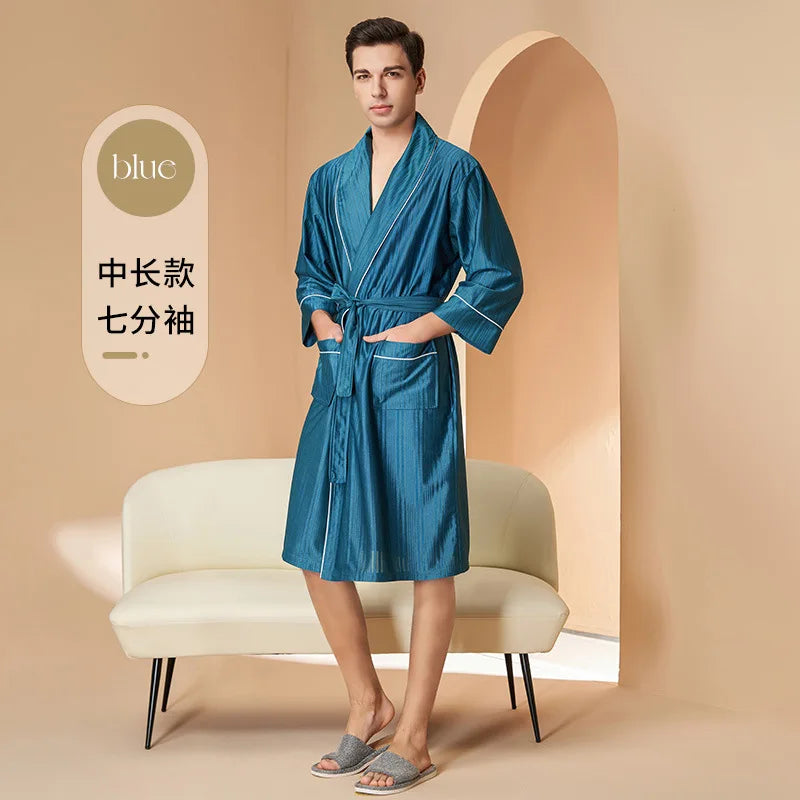 Peignoir kimono unisexe satin