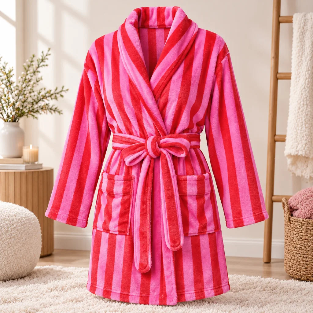 Robe polaire rayée Y2K