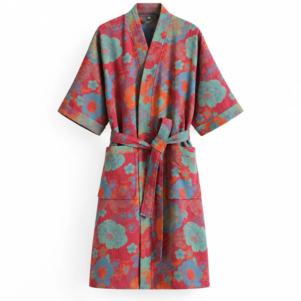 Peignoir kimono coton multicolore