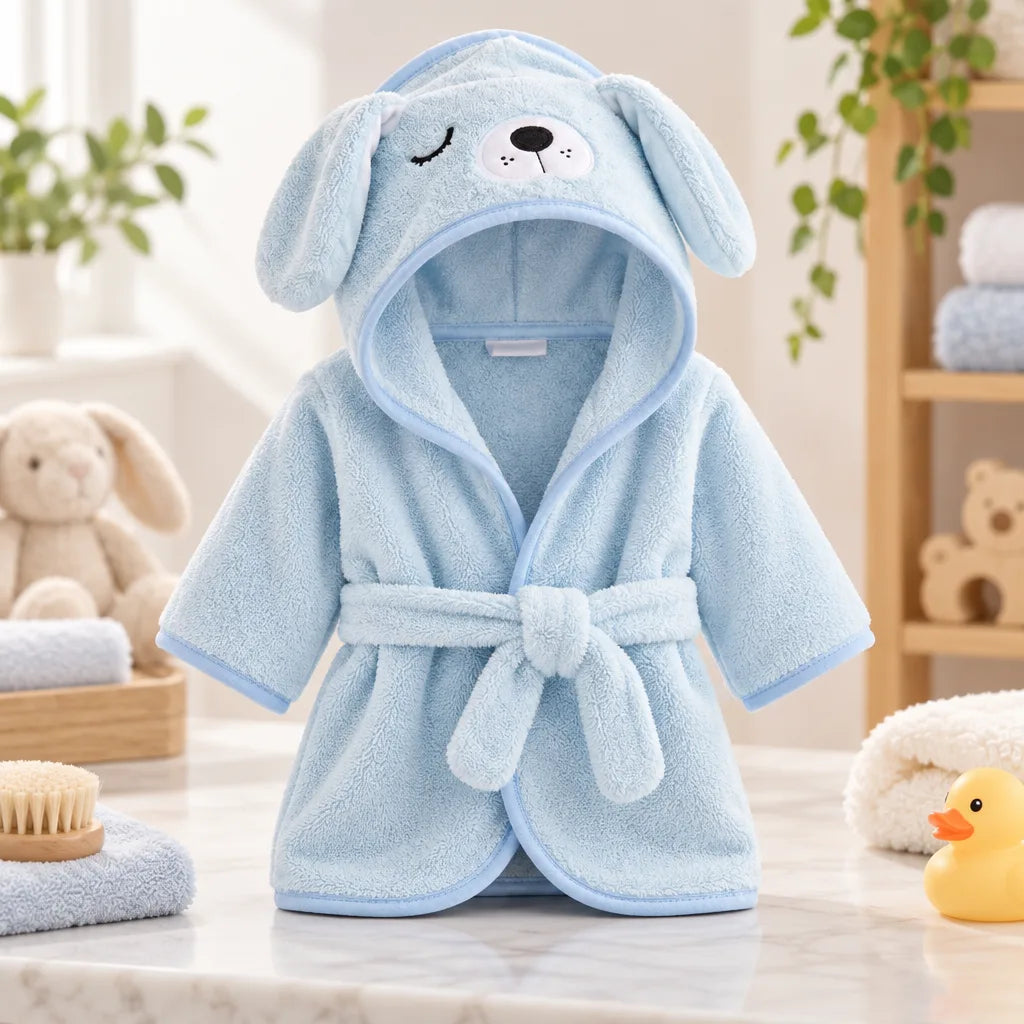 Peignoir bébé avec capuche