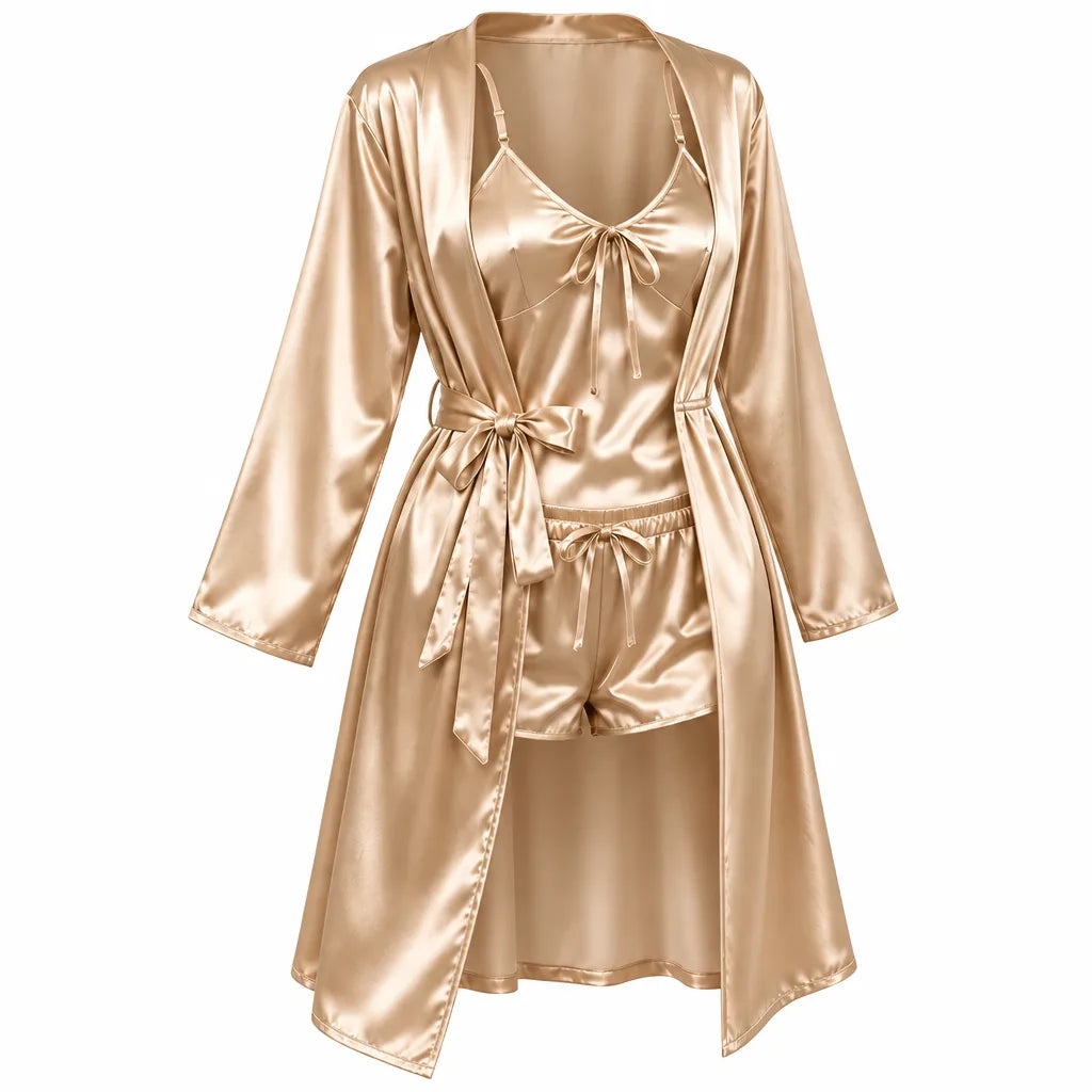 Pyjama satin 3 pièces
