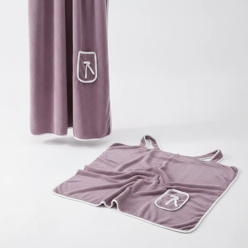 Serviette peignoir polyvalente violette