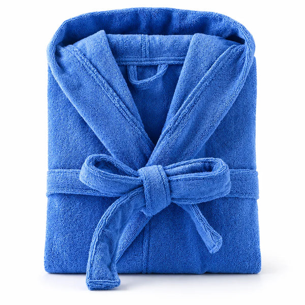 Peignoir homme coton bleu