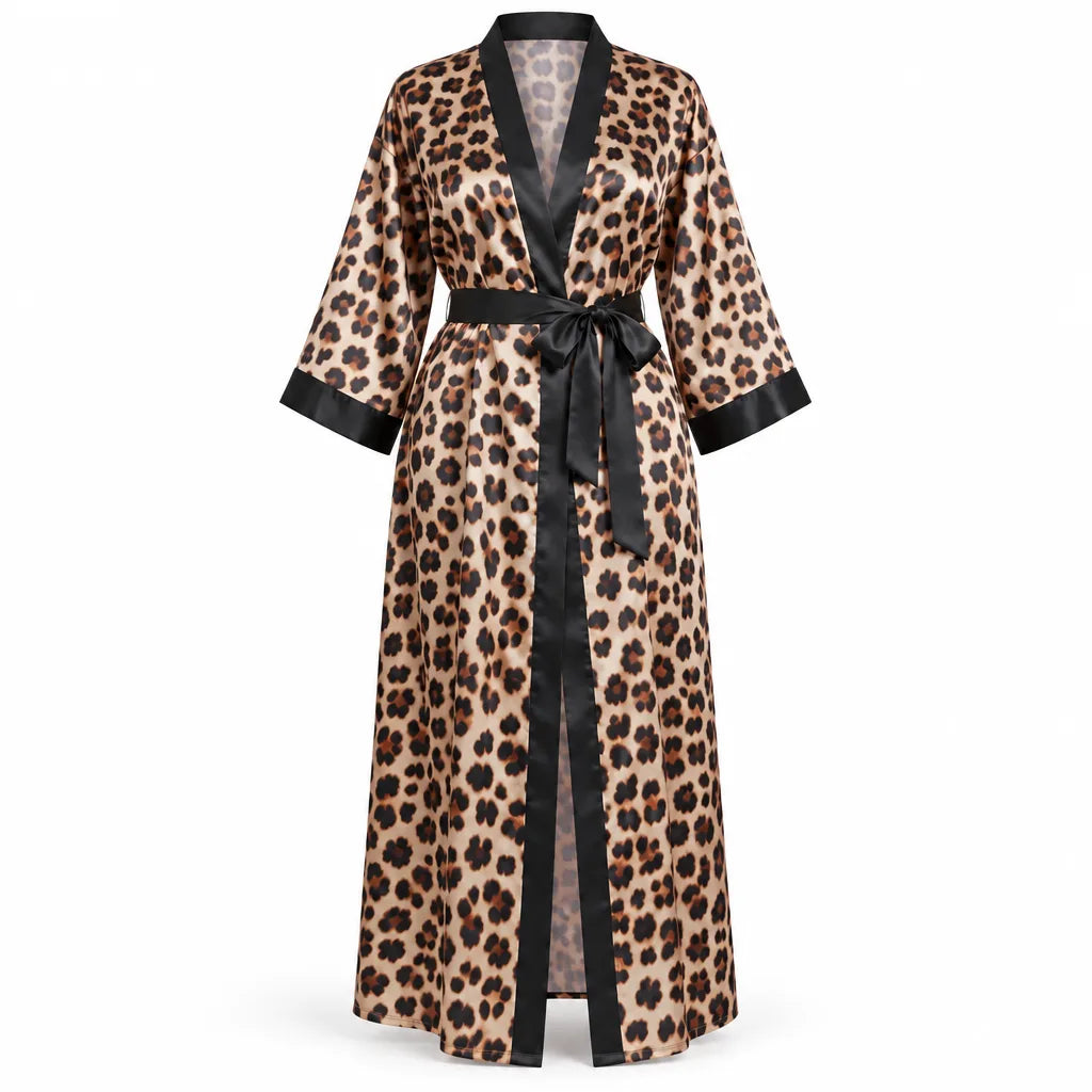 Kimono peignoir long motif