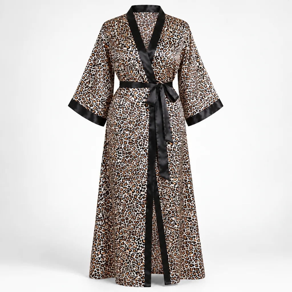 Peignoir kimono satin imprimé