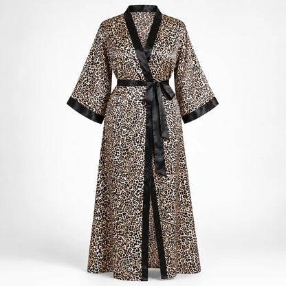 Peignoir kimono satin imprimé