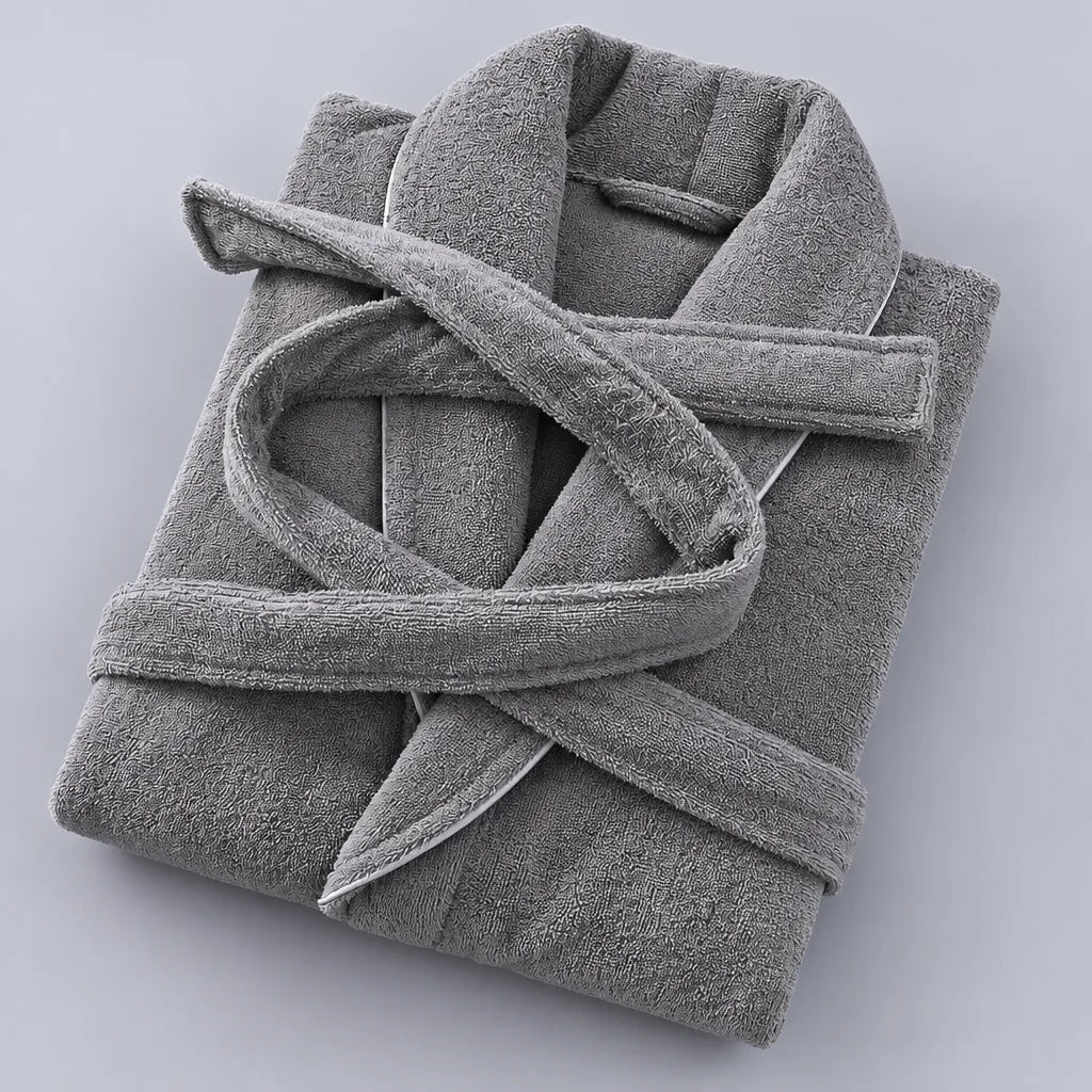 Peignoir coton éponge gris
