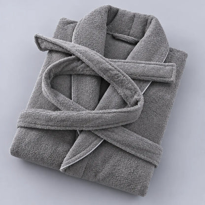 Peignoir coton éponge gris