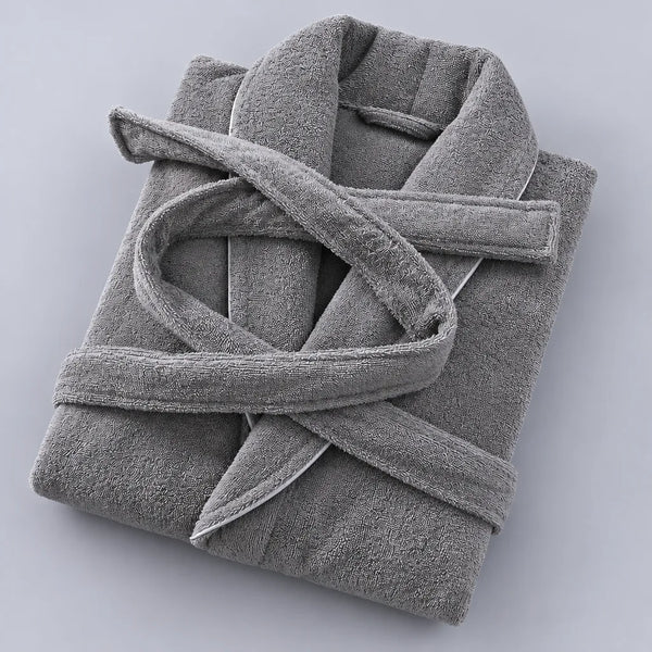Peignoir coton éponge gris
