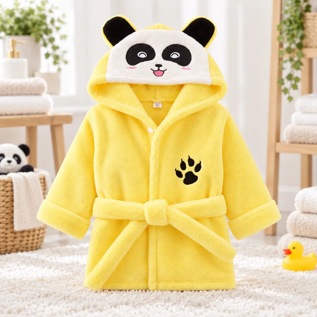 Peignoir bébé panda capuche