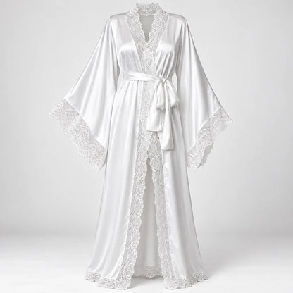 Peignoir long satin de