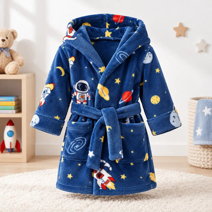 Peignoir enfant flanelle capuche