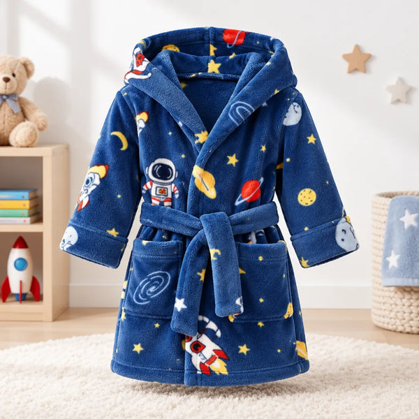 Peignoir enfant flanelle capuche