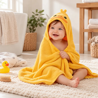Serviette bébé capuche canard