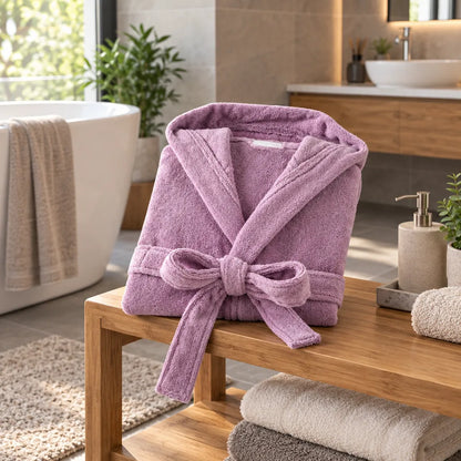Peignoir homme coton violet
