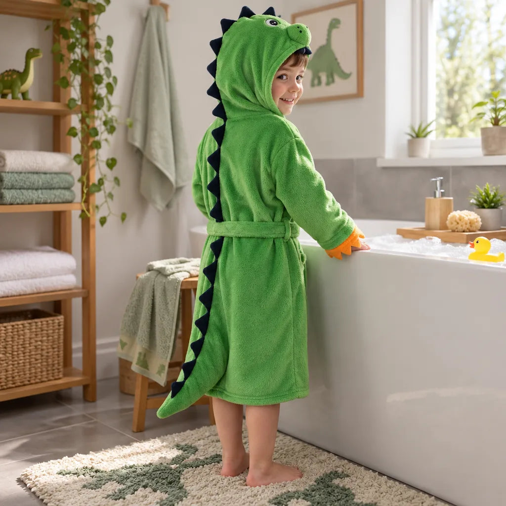 Peignoir dinosaure enfant flanelle