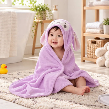 Serviette bébé capuche singe