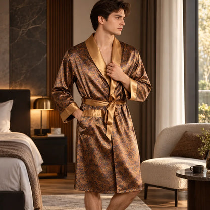 Peignoir kimono homme satin