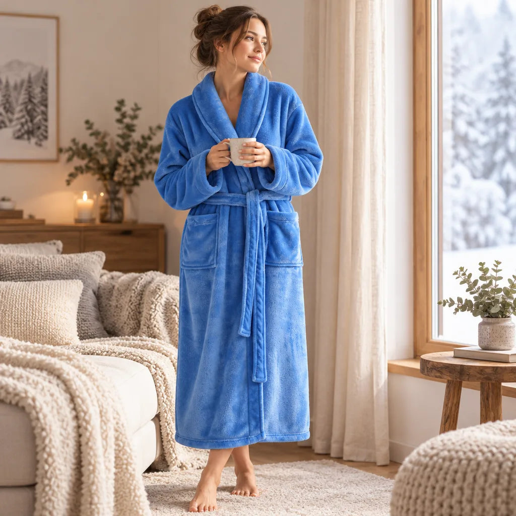 Peignoir long en flanelle