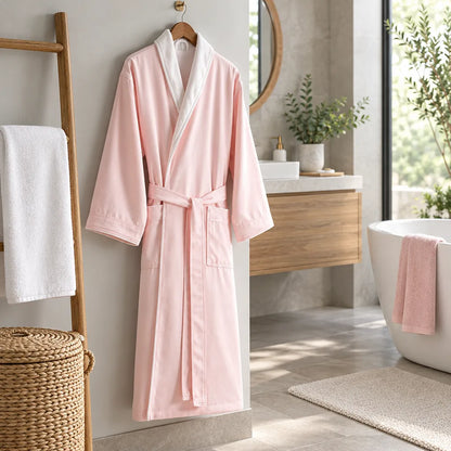 Peignoir kimono absorbant rose