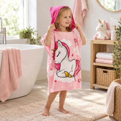 Cape de bain licorne