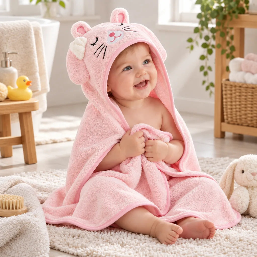 Peignoir bébé avec capuche