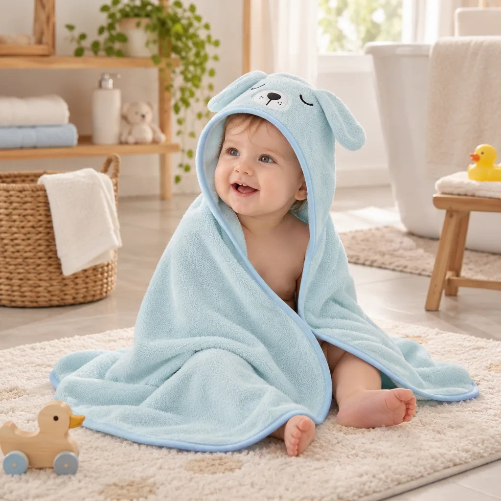 Serviette à capuche bébé