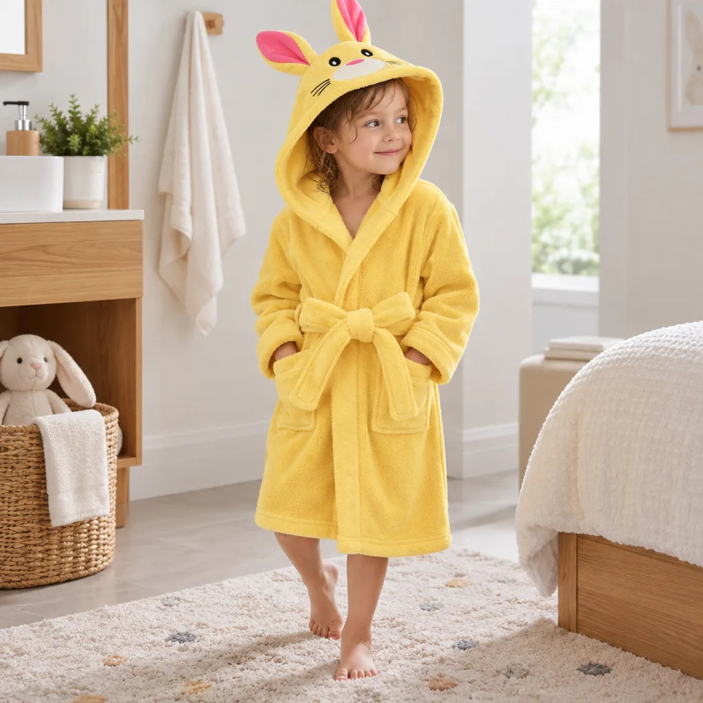 Peignoir enfant motif lapin
