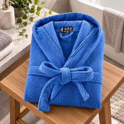 Peignoir homme coton bleu