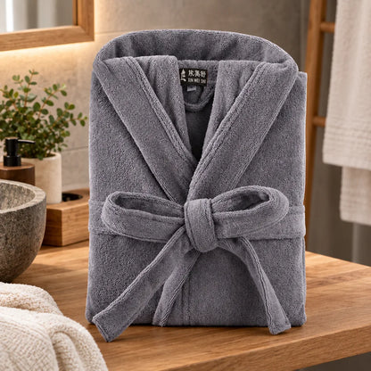 Peignoir homme long gris