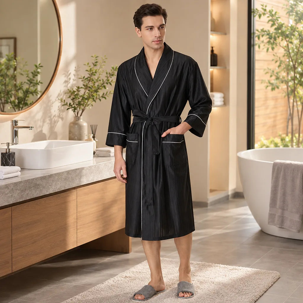 Peignoir kimono unisexe satin