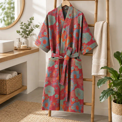 Peignoir kimono coton multicolore