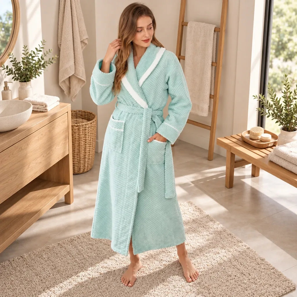 Peignoir éponge long unisexe