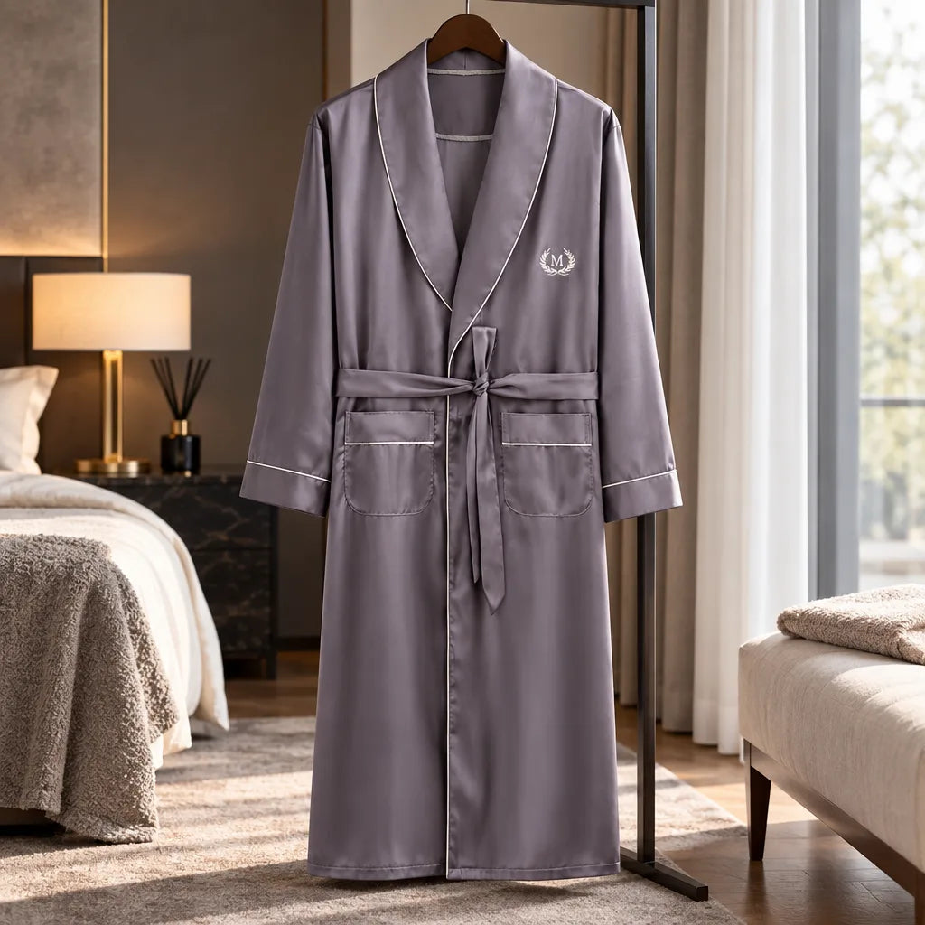 Peignoir homme satin de