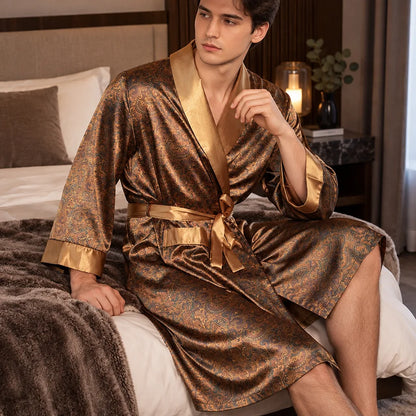 Peignoir kimono homme satin