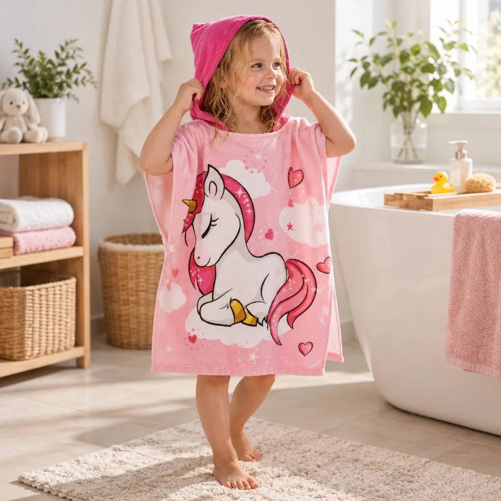 Cape de bain licorne