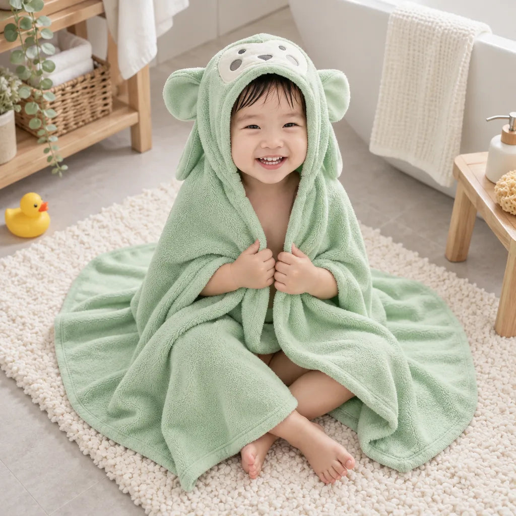 Serviette bébé à capuche