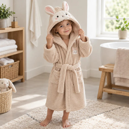 Peignoir enfant motif lapin