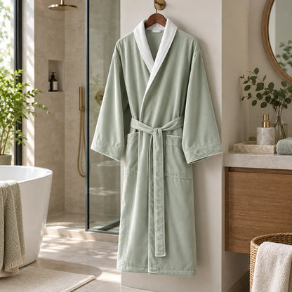 Peignoir kimono absorbant vert