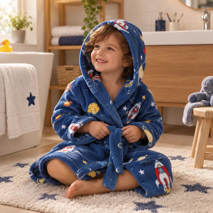 Peignoir enfant flanelle capuche