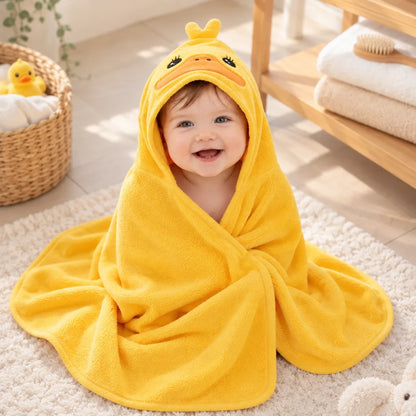 Serviette bébé capuche canard