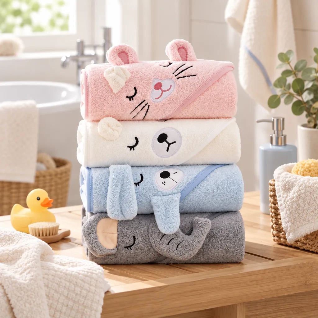 Peignoir bébé avec capuche