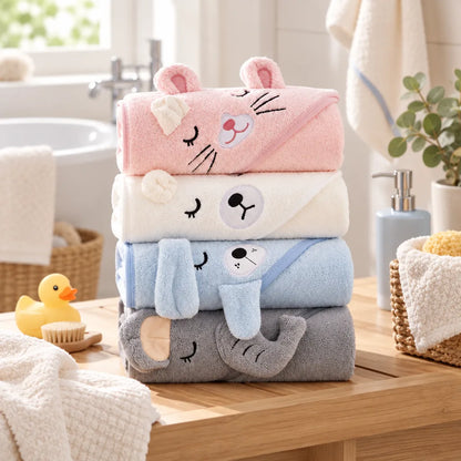 Peignoir bébé avec capuche