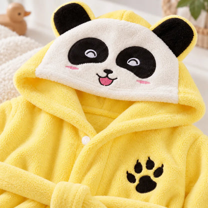 Peignoir bébé panda capuche