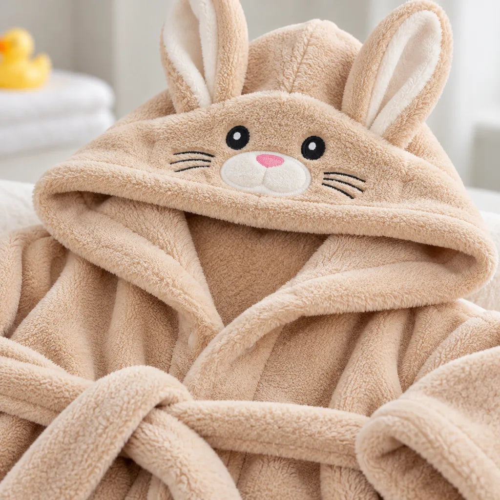 Peignoir enfant motif lapin