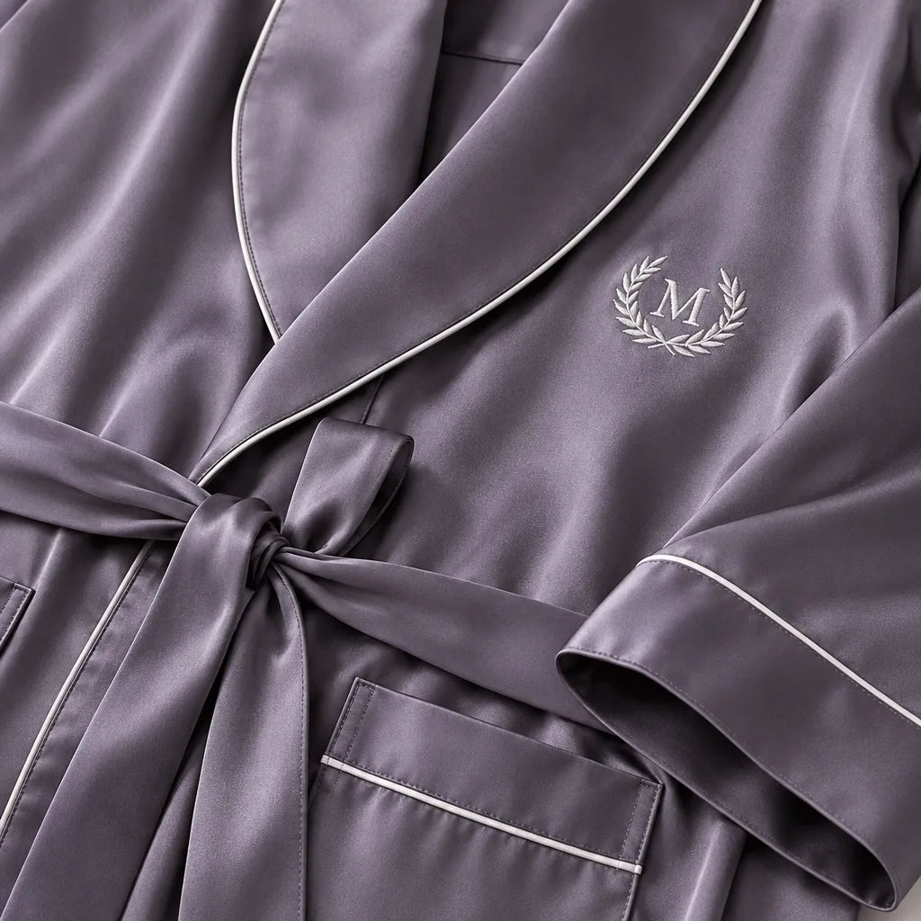 Peignoir homme satin de