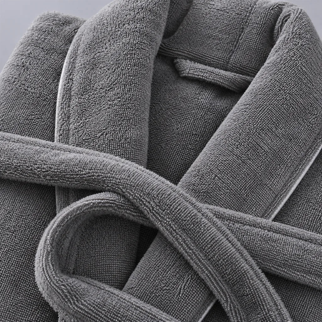 Peignoir coton éponge gris