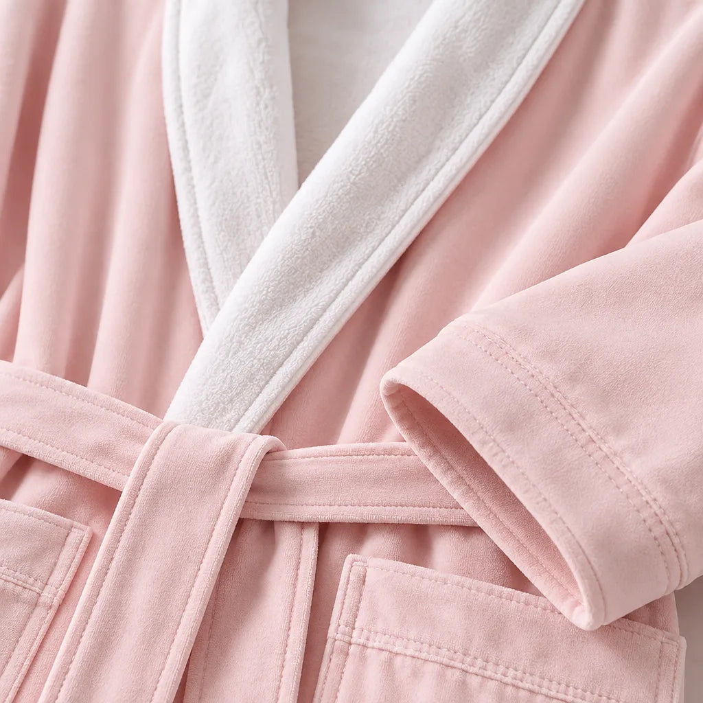Peignoir kimono absorbant rose